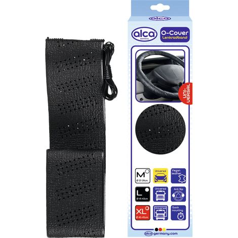 alca® Auto Lenkradband für LKW 50'' Größe XL 43 - 45 cm Universal Schutz Lenkradschoner Lenkradbezug schwarz für LKW Traktor Bus Schwermaschinen (1/3)
