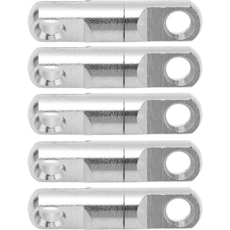 Ensemble de 5 émerillons de pêche à roulement à billes rotatif à 360° en acier inoxydable, type colonne, avec connecteur d'hameçon. (1/5)