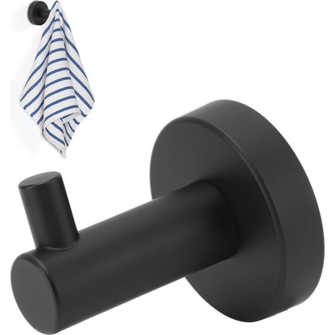 Wandmontierter Handtuchhalter aus Edelstahl 304 für Dusche, Bademantel und Mütze – Modernes schwarzes Accessoire für Bad und Küche (1/5)