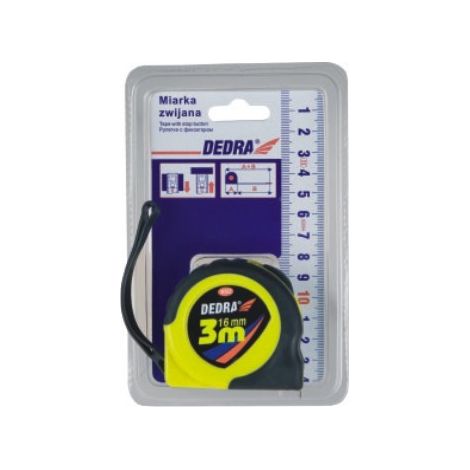 cinta métrica dedra contractor 3m ancho 16mm retráctil