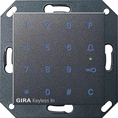 Gira Keyless In 260.528 Tastatur mit kapazitiver Touch-Technologie Anthrazit LED Blau (1/2)