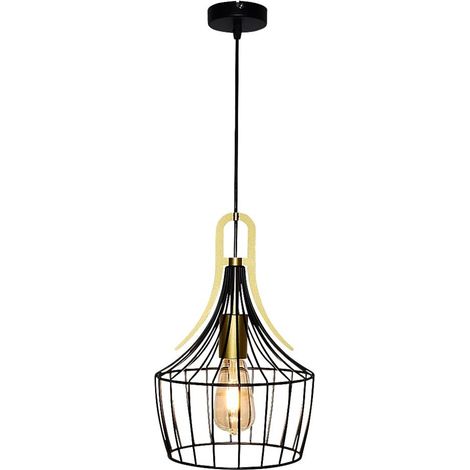 Lampada a sospensione Parov Black Gold E27 1x max 40W L: 120 cm B: 24 cm H: 36,5 cm ø24cm dimmerabile (1/4)