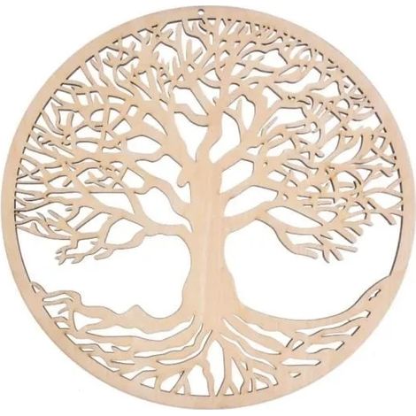 Décoration Murale Arbre De Vie En Bois, 30cm Décoration Murale Bois Symbole Spirituel (1/4)