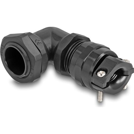 Delock Prensaestopas con alivio de tensión y protección contra la flexión ángulo de 90 ° PG13,5 negro
