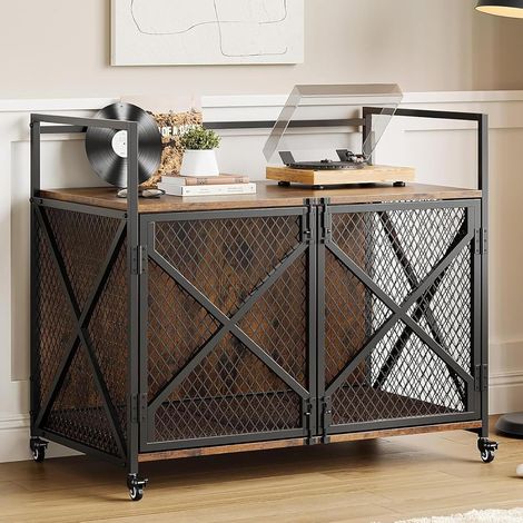 Cage pour Chiens, Table d’Appoint, Niche Moderne pour Chiens IntéRieur, Cage Chien De Taille Moyenne,79x52x73CM, Marron (1/5)