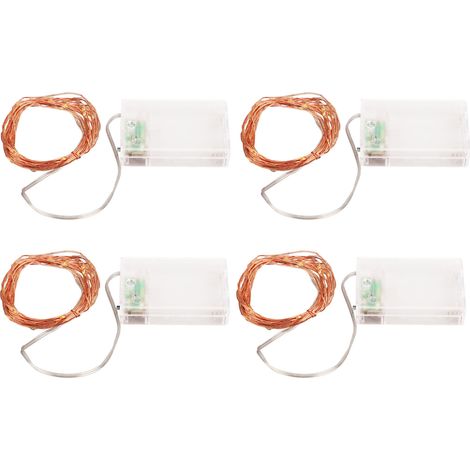 Guirlande lumineuse LED 5.3m 52 perles chaudes étanche façonnable DIY 4 pièces, veilleuse féerique à piles (1/5)