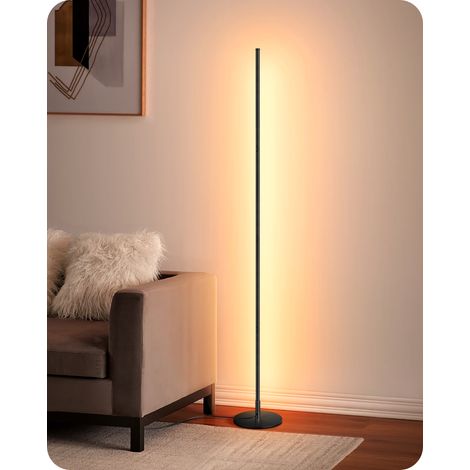 EDISHINE Stehlampe Wohnzimmer, LED Stehlampe Dimmbar, 3000K warmweiße Stehleuchte mit Memory-Funktion, höhenverstellbar 146 cm