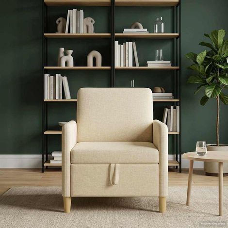 vidaXL Sofa avec rangement Crème 72 x 78 x 87 cm Polyester (1/5)