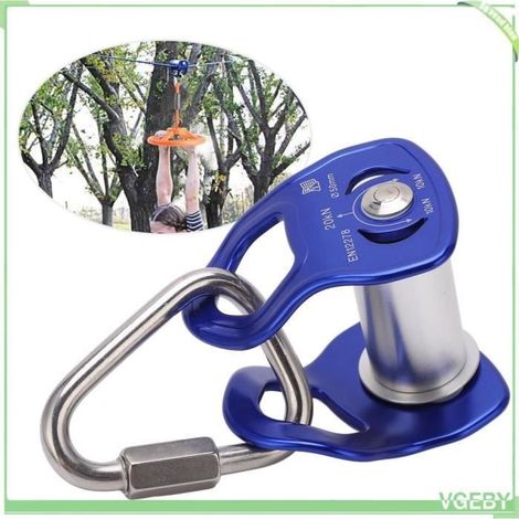Poulie de slackline - V GEBY - Poulie coulissante - Alliage d'aluminium - Bleue (1/4)