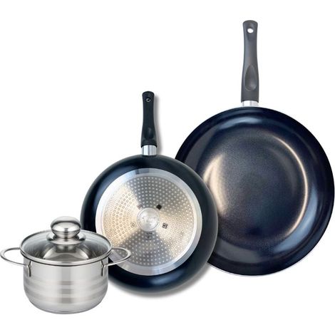 Ensemble de 2 Poêles de cuisson 24 et 28 cm et 1 faitout 14 cm Elo Prima Brillant (1/5)