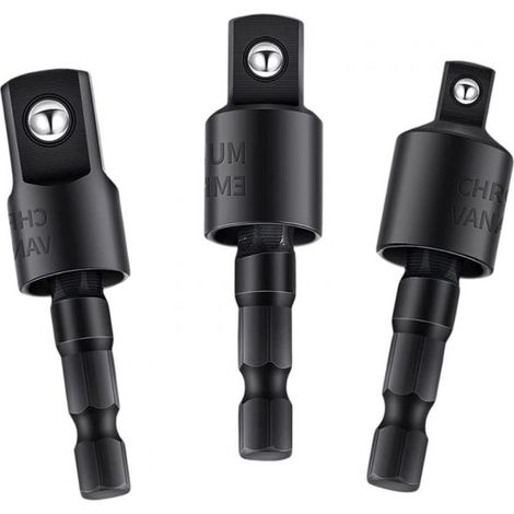 Adattatori per prese oscillanti, attacco esagonale da 1/4" 3/8" 1/2" art.07735