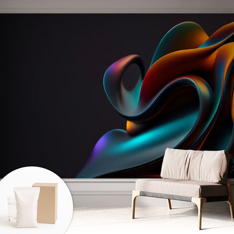Carta Da Parati Non Tessuto - Di Alta Qualità Per Il Soggiorno La Cucina - Tendenze Moderne - Vlies Ecologico Vortice colorato 312x219 cm (1/5)