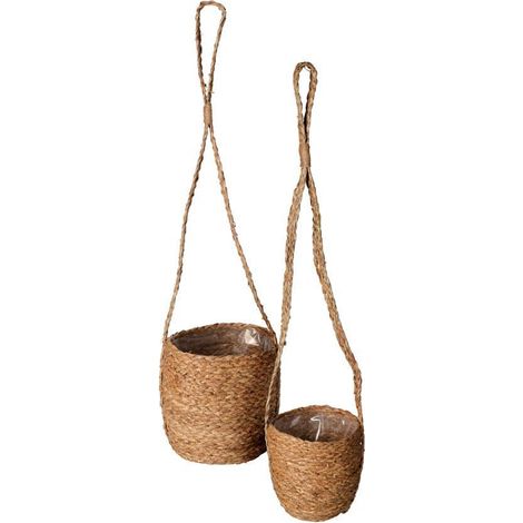 PROGARDEN maceteros colgar cuerda 2 piezas set 2 , Maceteros colgar cuerda Set 2 maceteros colgar cuerdasFabrciado en yuteAptos par interior y exteriorDimensiones m (1/3)