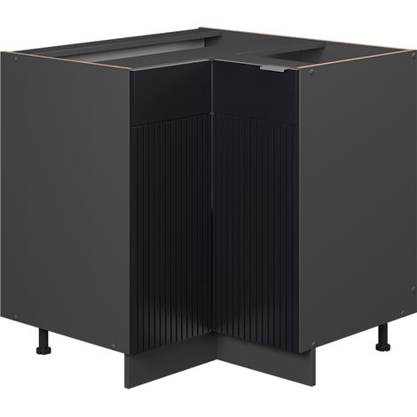 Mobile ad angolo cucina Fame-Line, Nero a righe, 80.5 cm senza piano di lavoro, Vicco