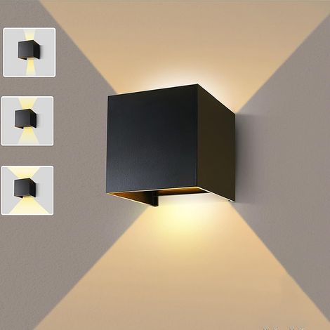Applique murale d'extérieur (noire) à angle de faisceau réglable, lampe d'extérieur LED G9, blanc chaud 3 000 K, applique murale d'extérieur en alumin (1/5)