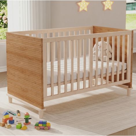 Lettino per bambini con rete regolabile 70x140 cm OKMYHOME (1/5)