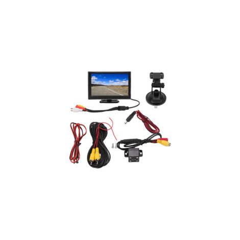 Kit de système de caméra de recul 5 pouces Écran TFT LCD haute définition 1024x600 Caméra 170° avec 4 LED Compatible camping-cars et camions - 12-24V