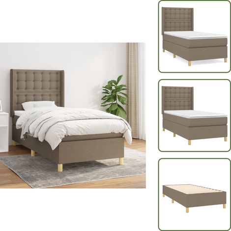 Boxspringbett mit Matratze Taupe 90x190 cm Stoff - Boxspringbett - Doppelbett - Lattenrost - Bettrahmen - Schlafsystem