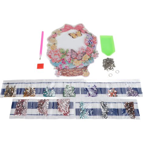 Panier de fleurs orné de strass, au design raffiné et coloré, à la fois durable et pratique. Peinture en strass 5D idéale pour les chambres, les dortoirs et les cafés. (1/5)