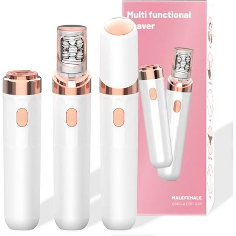 Épilateur pour femmes, épilateur 2 en 1, rechargeable, portable, électrique, rasoir indolore pour le visage, les lèvres et le menton-AquaForge (1/5)