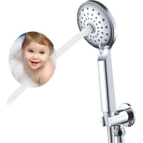 Support coudé chromé pour pommeau de douche - Angle réglable - Raccord mural universel - Installation facile sans perçage ENEAOCT (1/4)