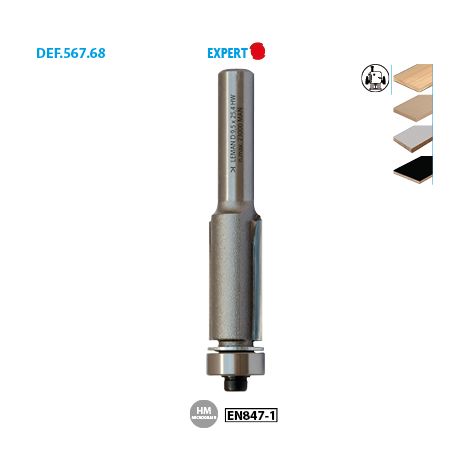 LEMAN Mèche d'affleureuse droite + guide - 5676/5678 - 12.7 mm - 71 mm - 8 mm - 25 mm