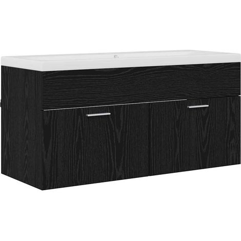 Mueble de Cuarto de Baño Roble Negro 100 x 38,5 x 46 cm vidaXL