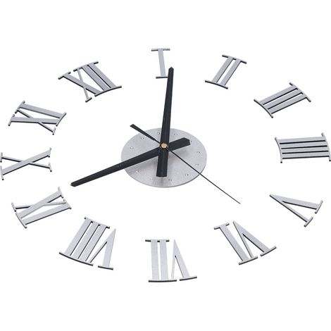 HORLOGE MURALE DESIGN CHIFFRES ROMAINS HORLOGE MURALE DÉCORATIVE EN ACRYLIQUE SANS CADRE À FAIRE SOI-MÊME POUR LA MAISON ET LE BUREAU (1/5)