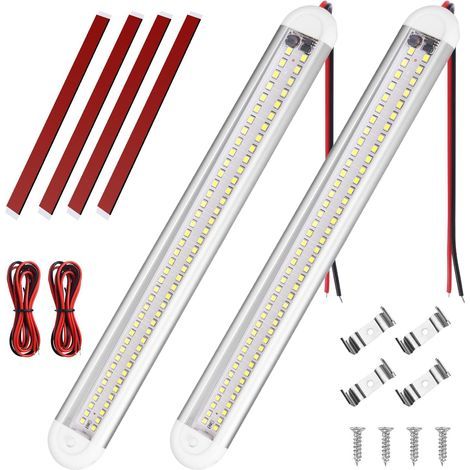 Stück LED-Lichtleisten mit 80 LEDs, 12 V, Ein-/Ausschalter, Aluminium, für Auto, Wohnmobil, Boot (1/5)