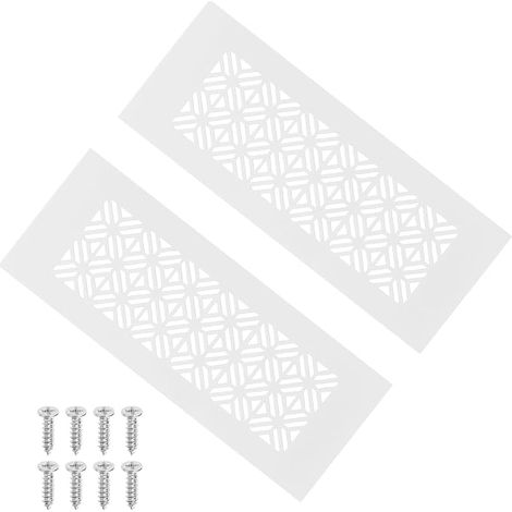 2 x Ventilation Grille 200 x 80 mm with Mounting Screws White (1/5)
