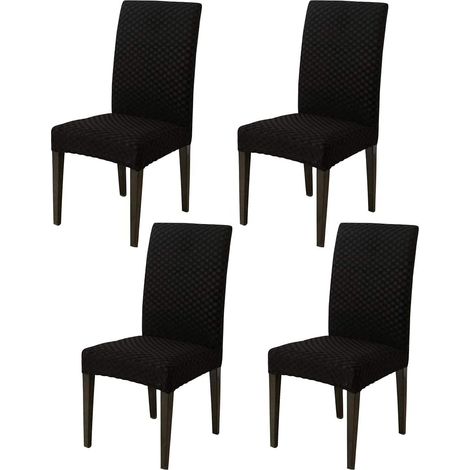 Set of 4 stretch chair covers with removable and washable high backrests for dining room, kitchen, wedding, banquet, party decoration (1/5)