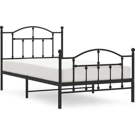 Maison Exclusive - Cadre de lit métal sans matelas avec pied de lit noir 100x190cm (1/5)