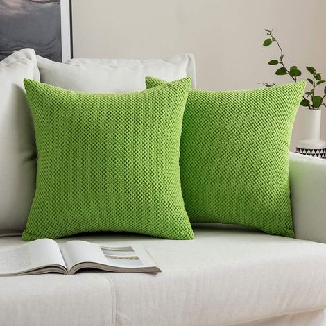 Housses de Cousssin 40x40 en Polyester Doux Granules Vert Pomme (1/5)