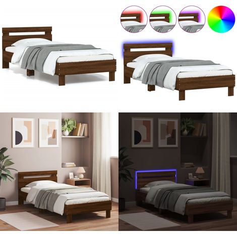 Cadre de lit sans matelas avec lumières LED 90x190 cm - Cadre De Lit - Lit Double - Lumieres Led - Lit Design - Tête De Lit - Home & Living (1/5)