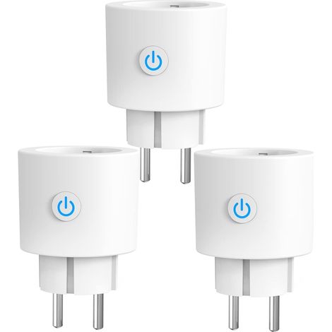 ZOLGINAH WiFi Smart Plug 16A Medición de consumo de energía, Smart Plug compatible con Alexa, Google Home, control de aplicaciones, control de voz, horarios y temporizador, 3 piezas (1/5)