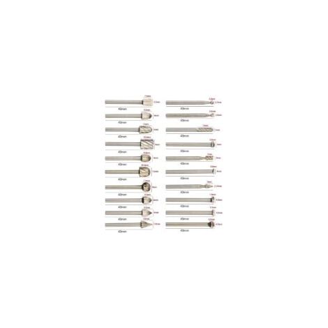 20 punte per fresa rotativa HSS, fresa rotativa diamantata, punta per fresatrice per legno con gambo da 3 mm, accessori per utensili rotanti per la lavorazione del legno fai da te, incisione - Argento
