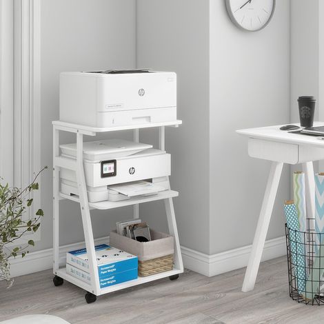 3-Tier Adjustable Printer Stand Rolling Storage Cart for 3D Printer/Heat Press (1/5)