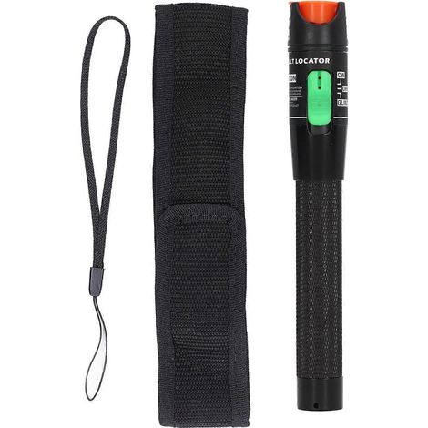 Stylo localisateur de défauts à fibre optique noir avec poignée antidérapante et lumière rouge ergonomique.