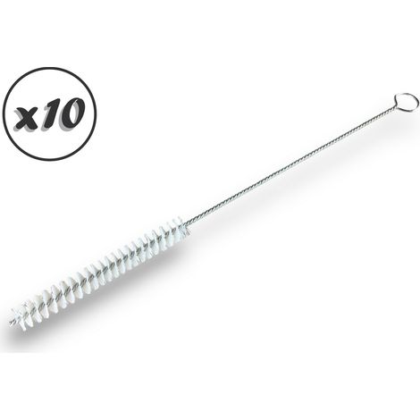 Goupillon NYLON multifonction Différents diamètres Garnissage 100 mm Manche Torsadé - Quantité x10 - Ø 13 mm - NYLON