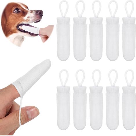 10 cepillos de dedo giratorios de 360° para perros y gatos para limpiar y cuidar los dientes de los perros, eliminan la placa, suaves para las mascotas.