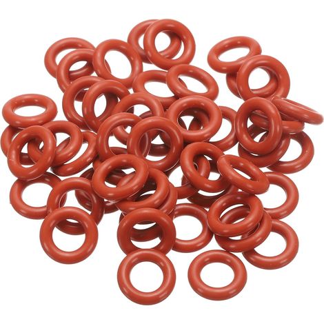 Joint Torique en Silicone 8x14x3mm (ID x OD x Largeur), 100PCS Joint d'Étanchéité Bocaux Remplacement pour Réparation Plomberie Valves Tuyaux Robinet Voiture Gaz, Rouge (1/5)