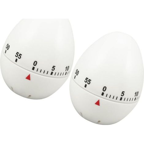 Minuteur Cuisine Mécanique Blanc D'œuf 2 Pièces en Abs et Métal pour (1/5)