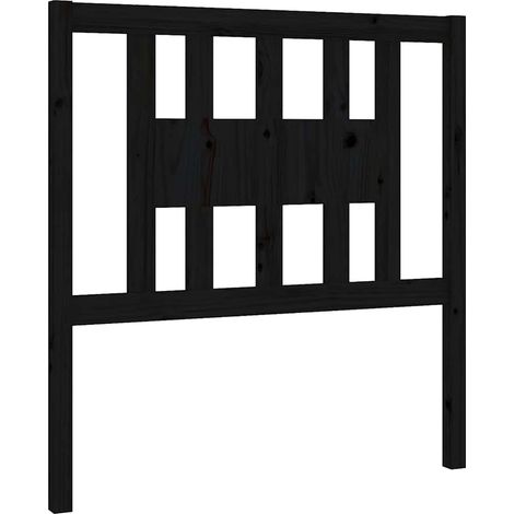 Maison Exclusive - Cabecero madera maciza de pino negro 81x4x100 (1/5)