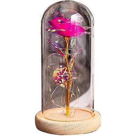 Lampe romantique et créative ornée de fleurs artificielles éternelles pour la Saint-Valentinrose (1/5)