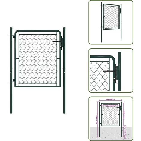 Recinzione esterna - vidaXL Cancello da Giardino in Acciaio 100x100 cm Verde - Cancello robusto