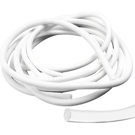 Cordon d'étanchéité pour joints, 5 m, diamètre: 10 mm, en mousse, rond, en silicone, pour joints, blanc, profilé de remplissage pour le joint des coutures des portes et fenêtres (5 m - Ø 10 mm) (1/5)