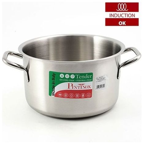 Casseruola alta con 2 manici in acciaio inox Tender Cm.24
