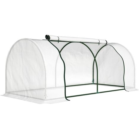 Serra da giardino in acciaio con copertura in PE bianca 200 x 100 x 80 cm MODENUIT (1/5)