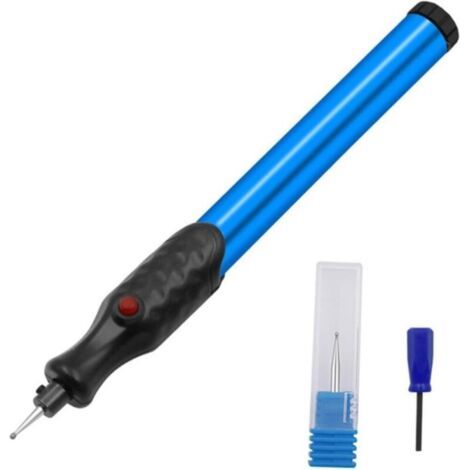 Générique Stylo de graveur en verre, Stylo de gravure sans fil électrique pour métal - Stick de sculpture sans fil pour bois de pierre, bleu (1/5)