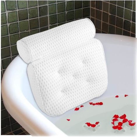 Coussin de Bain, Oreiller de Bain avec Ventouses, Ergonomique Home Appui-Tête Oreiller pour Baignoire de Oreiller Spa, Jacuzzi (1/4)